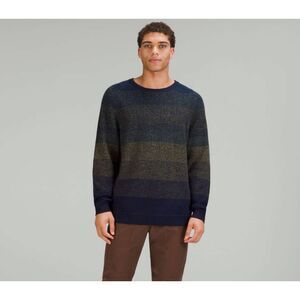 Lululemon athletica Navy Striped Knit Crewneck Sweater Men’s XXL